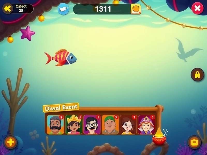 Ocean Life Pals India gameplay screenshot showing underwater environment